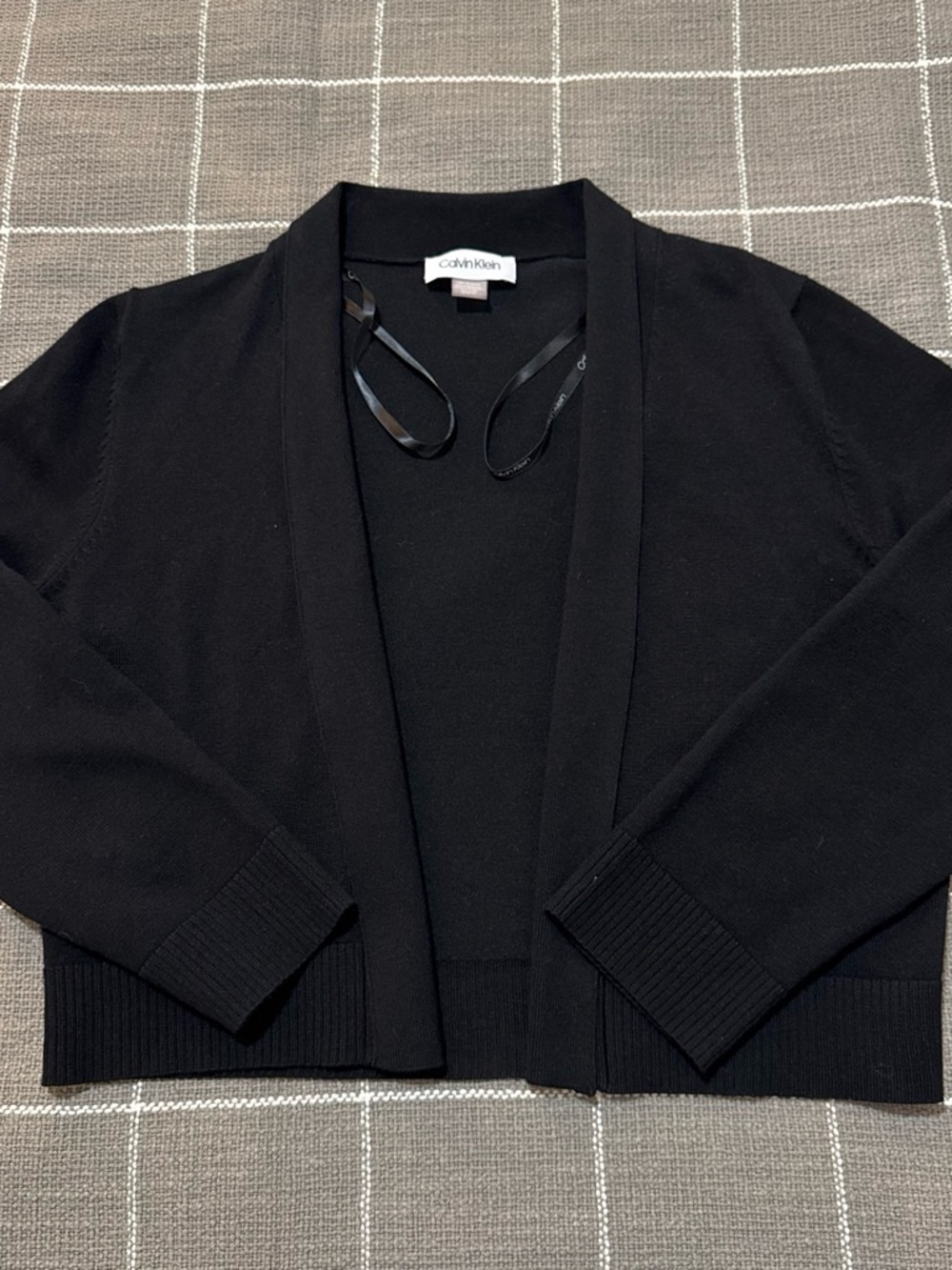Calvin Klein Black Open-Front Cardigan Sweater for semiformal occasions